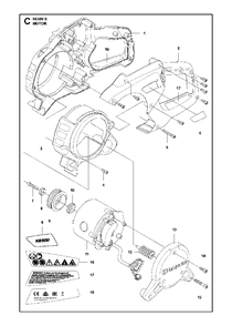 Motor Diagram and Parts List for K6500II 2016-06 Husqvarna Circular Saw