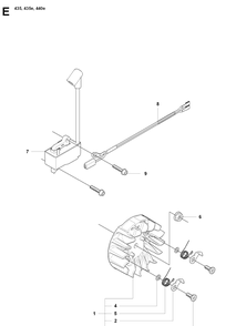 Ignition System Diagram and Parts List for 435 20081800001-20090400000 Husqvarna Chainsaw