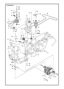 Transmission Diagram and Parts List for R112C2014-2020  Husqvarna Lawn Tractor
