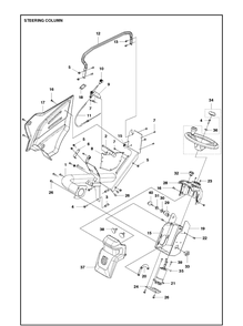 Steering Column Diagram and Parts List for P525D (967848001)(2019) Husqvarna Lawn Mower