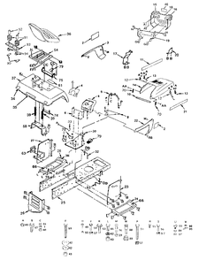 Enclosures (Part 1) Diagram and Parts List for YT120 (954000061)(1990-01) Husqvarna Lawn Tractor