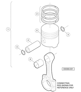 Piston Kit Diagram and Parts List for HUV4420G 2006-11 Husqvarna Lawn Tractor