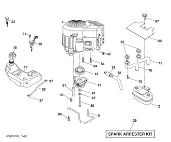 Engine Diagram and Parts List for GTH2648 (96043003001)(2008-01) Husqvarna Lawn Mower