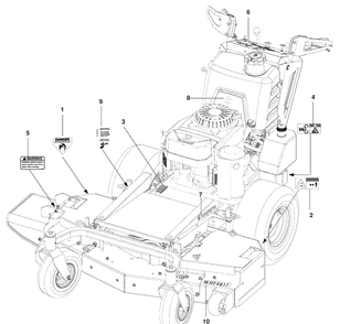 Decals Diagram and Parts List for WHF4817 (966947005)(2009-09) Husqvarna Lawn Mower