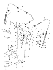 Parking Brake Diagram and Parts List for M-ZT52  Husqvarna Lawn Mower
