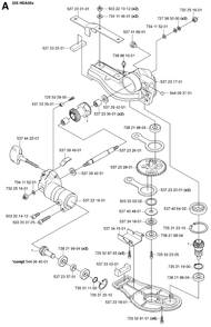 Gear Housing 2 Diagram and Parts List for 325HDA55X 20053600001 - 20054000000 Husqvarna Hedge Trimmer