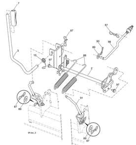 Mower Lift Diagram and Parts List for LGT2554 (96043007400)(2009-09) Husqvarna Lawn Mower