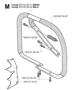 Handle 2 Diagram and Parts List for 372XP/ (XPG)(20051800001-20070100000) Husqvarna Chainsaw
