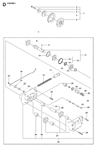 Hydraulic Pump - Motor Diagram and Parts List for K3600MKII 2007-01 Husqvarna Circular Saw