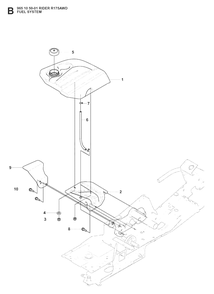 Fuel System Diagram and Parts List for R175AWD (965105001)(2008-06) Husqvarna Lawn Tractor