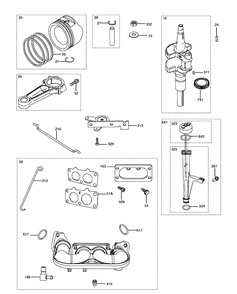 Piston And Crankshaft Diagram and Parts List for 40H777-0142-G5 2013-07 Husqvarna Engine