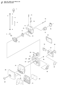Air Filter Diagram and Parts List for 343FRM  Husqvarna Brush Cutter
