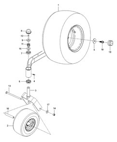 Wheels And Tires Diagram and Parts List for Z142 (96792480100)(2018-10) Husqvarna Lawn Mower