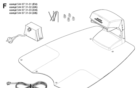 Charging Station 2 Diagram and Parts List for 230ACX 2007-05 Husqvarna Lawn Mower