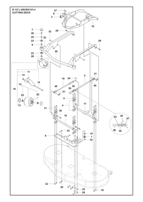 Mower Deck / Cutting Deck Diagram and Parts List for R137 ARCR5137v1 Husqvarna Lawn Tractor Accessories