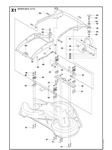 44 Inch/112cm Cutting Deck 2 Diagram and Parts List for R422TSAWD (966632501)(2011-03) Husqvarna Lawn Mower