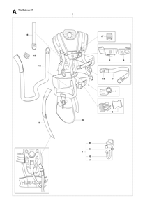 Harness Diagram and Parts List for XT 2009-01 Husqvarna Workwear