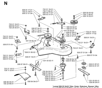 Part Location Diagram of 506668710 Husqvarna BLADE