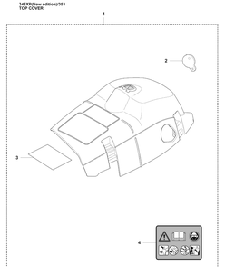 Top Cover (Ne) Diagram and Parts List for 353 2009-02 Husqvarna Chainsaw