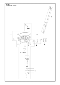 Crankcase Cover Diagram and Parts List for HV703  Husqvarna Engine