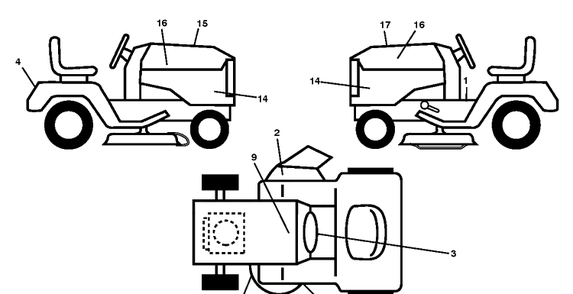 Decals Diagram and Parts List for YTH24K48 (96045003601)(2012-11) Husqvarna Lawn Tractor