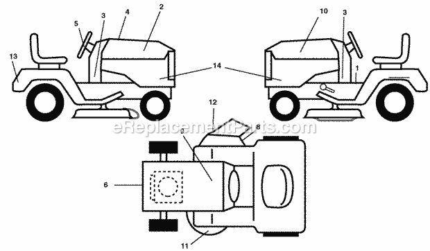 Decals Diagram and Parts List for PBGT22H48 2006 Husqvarna Lawn Tractor
