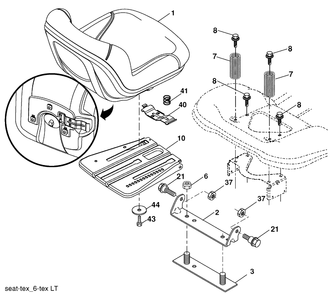 Seat Assembly Diagram and Parts List for LTH18538 (917289600)(2010-05) Husqvarna Lawn Mower