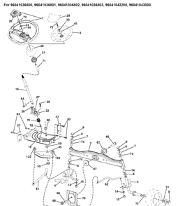 Steering 2 Diagram and Parts List for TS142  Husqvarna Lawn Tractor