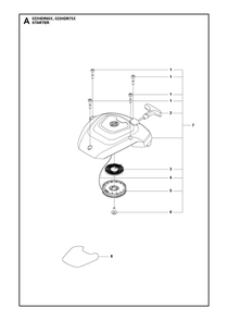 Starter Diagram and Parts List for 522HDR75X  Husqvarna Trimmer