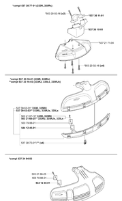 Trimmer Guards Diagram and Parts List for 335RJX 2006-05 Husqvarna Trimmer
