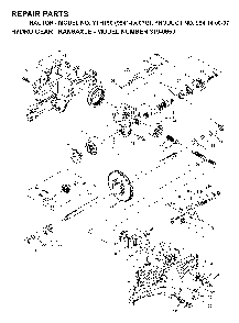 Transmission Diagram and Parts List for YTH150 (954140007G, 954140007)(1998-09) Husqvarna Lawn Tractor
