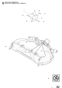 44 Inch/112cm Cutting Deck Diagram and Parts List for RIDER175 (965104901)(2007-01) Husqvarna Lawn Mower