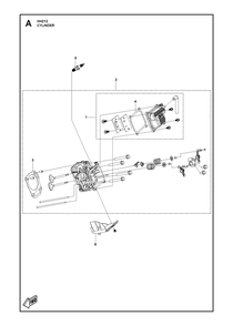 Cylinder Diagram and Parts List for HH212 596210001-596210002 Husqvarna Engine