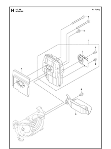 Muffler Diagram and Parts List for 543RB  Husqvarna Brush Cutter