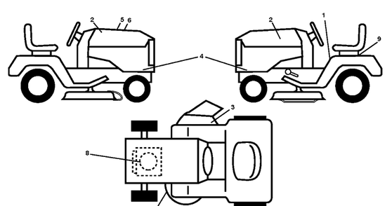 Decals Diagram and Parts List for YTH2042-250180 2012-01 Husqvarna Lawn Tractor