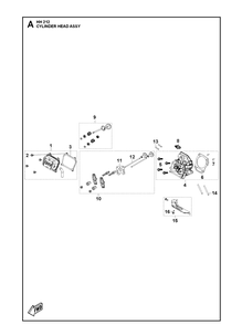 Cylinder Head Diagram and Parts List for 598609601 2021-07 Husqvarna Engine