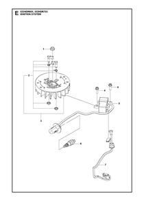 Ignition System Diagram and Parts List for 522HDR75X  Husqvarna Trimmer