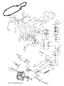 Drive Diagram and Parts List for P200107HRB (960610178-05)(2011-08) Husqvarna Lawn Tractor
