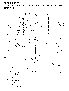 Mower Deck / Cutting Deck Diagram and Parts List for LT125 (HE12536C, 954170001)(1998-03) Husqvarna Lawn Tractor