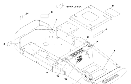 Decal Placement Diagram and Parts List for CZ4818 (968999276)(2004-09) Husqvarna Lawn Mower