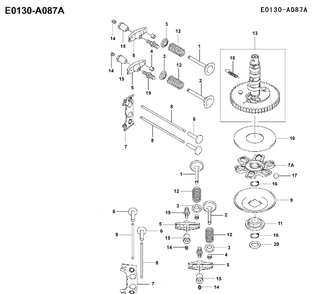Valves Diagram and Parts List for FH451V 2001-03 Husqvarna Engine