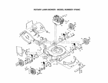 Page A Diagram and Parts List for 1P309C 1995 Husqvarna Lawn Mower