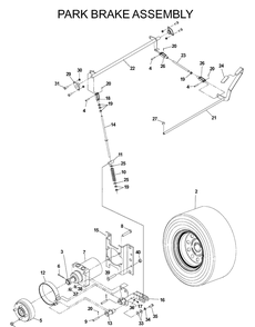 Parking Brake Diagram and Parts List for IZ5223 (968999207)(2004-08) Husqvarna Lawn Mower