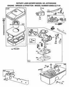 Page B Diagram and Parts List for 2032A59 1999 And Before Husqvarna Lawn Mower