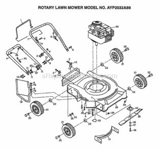 Page D Diagram and Parts List for 2032A89 1998 Husqvarna Lawn Mower