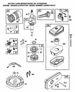 Page B Diagram and Parts List for 2034A59 1999 And Before Husqvarna Lawn Mower