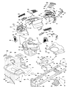 Chassis And Enclosures Diagram and Parts List for YTH18K42 (96043025100)(2017-09) Husqvarna Lawn Tractor