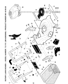 Frame Diagram and Parts List for 7021RS 2008-01 Husqvarna Lawn Mower