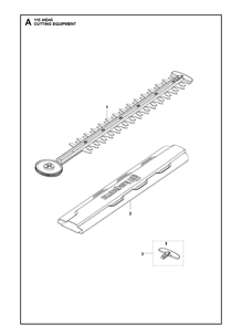 Cutting Equipment Diagram and Parts List for 115IHD45 (967098301)(967098303) Husqvarna Hedge Trimmer