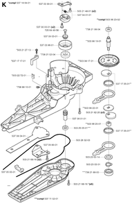 Gear Housing Diagram and Parts List for 325HD60X 20022200001 - 20062300000 Husqvarna Hedge Trimmer